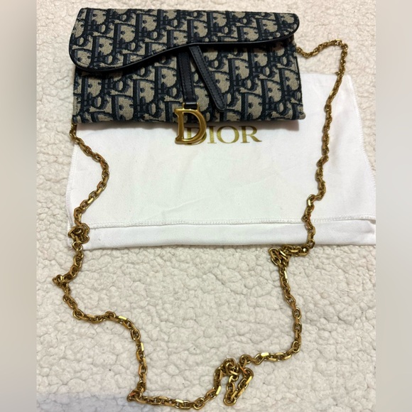 Christian Dior Saddle Wallet with Chain - Picture 2 of 7
